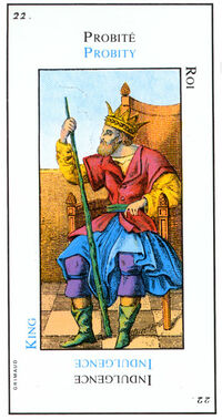 King of Wands from the Grand Etteilla Cartomancy Tarot Deck