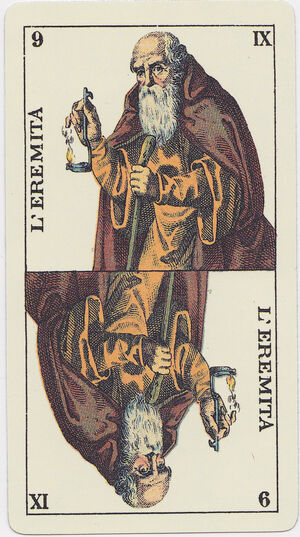 The Hermit from the Tarot Genoves Deck