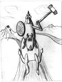 Knight of Hammers from the Uncarrot Tarot Deck