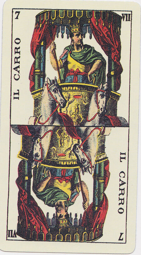 The Chariot from the Tarot Genoves Deck