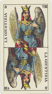 Justice from the Tarot Genoves Deck