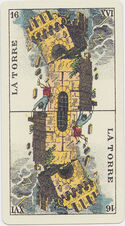 The Tower from the Tarot Genoves Deck