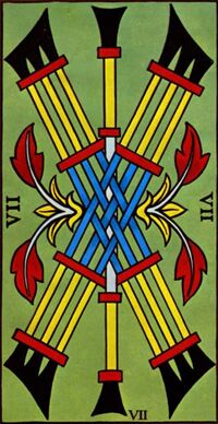 Read about Seven of Clubs from the Marseilles Pattern Tarot Deck