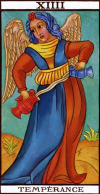 Read about Temperance from the Marseilles Pattern Tarot Deck