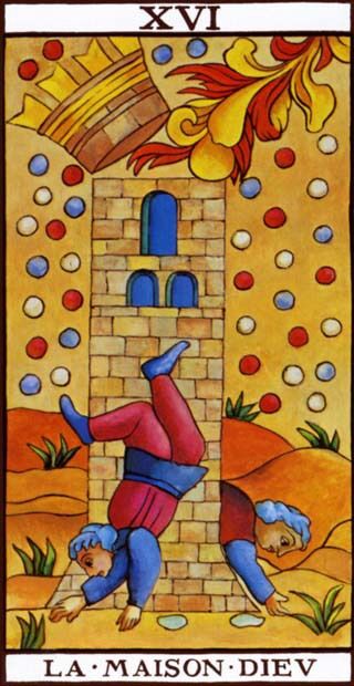 The Tower from the Marseilles Pattern Tarot Deck