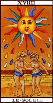 The Sun from the Marseilles Pattern Tarot Deck