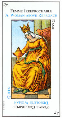 Queen of Cups from the Grand Etteilla Cartomancy Tarot Deck