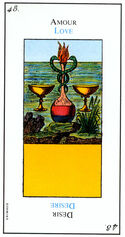 Two of Cups from the Grand Etteilla Cartomancy Tarot Deck