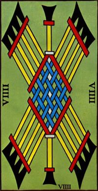 Read about Nine of Clubs from the Marseilles Pattern Tarot Deck