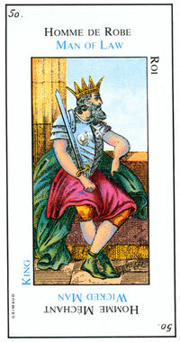 King of Swords from the Grand Etteilla Cartomancy Tarot Deck