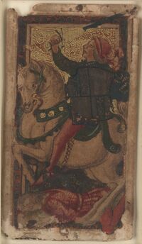 Knight of Swords from the Ercole I d'Este Tarot Deck Fragment Deck