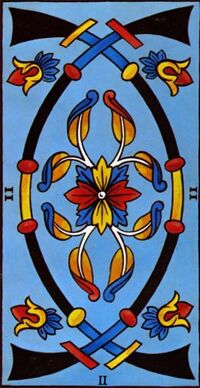 Read about Two of Swords from the Marseilles Pattern Tarot Deck