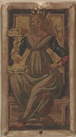 Queen of Cups from the Ercole I d'Este Tarot Deck Fragment Deck