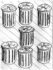 Seven of Trashcans from the Uncarrot Tarot Deck