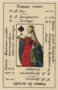 Read about Queen of Spades from the Petit Etteilla Cartomancy Deck