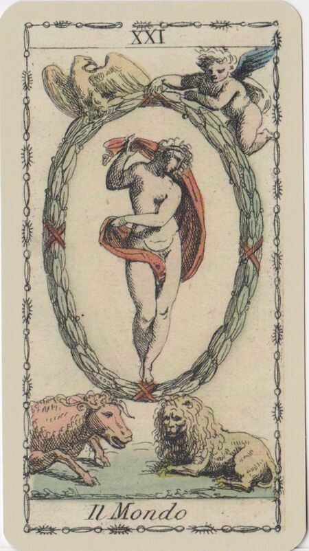 The World from the Ancient Tarot of Lombardy Tarot Deck