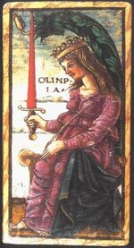 Queen of Swords from the Sola Busca Tarot Deck