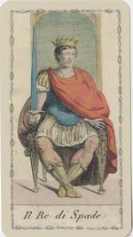 King of Swords from the Ancient Tarot of Lombardy Tarot Deck