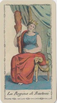 Read about Queen of Clubs from the Ancient Tarot of Lombardy Deck