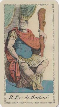 Read about King of Clubs from the Ancient Tarot of Lombardy Deck