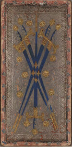 Five of Swords from the Visconti A Tarot Deck Fragment Deck