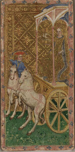 The Chariot from the Visconti A Tarot Deck Fragment Deck