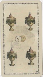 Four of Cups from the Ancient Tarot of Lombardy Tarot Deck