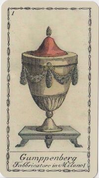 Ace of Cups from the Ancient Tarot of Lombardy Tarot Deck