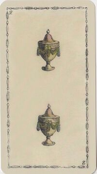 Read about Two of Cups from the Ancient Tarot of Lombardy Deck