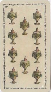 Ten of Cups from the Ancient Tarot of Lombardy Deck