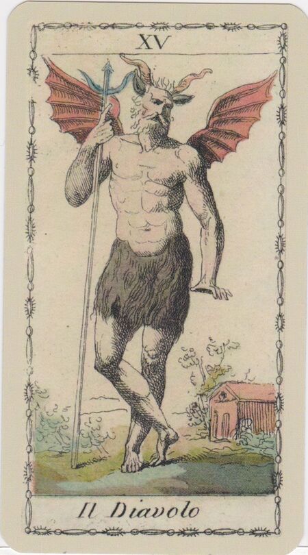 The Devil from the Ancient Tarot of Lombardy Deck
