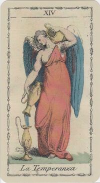 Read about Temperance from the Ancient Tarot of Lombardy Deck