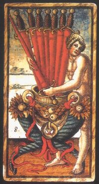 Eight of Swords from the Sola Busca Tarot Deck
