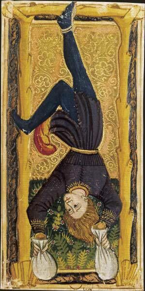 The Hanged Man from the Medieval Tarocchi Deck Fragment Deck