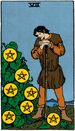 Seven of Pentacles from the Vivid Waite Smith Tarot Deck