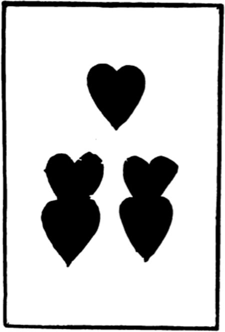 Five of Hearts from the Early German Stenciled Playing Card Deck Fragment Deck