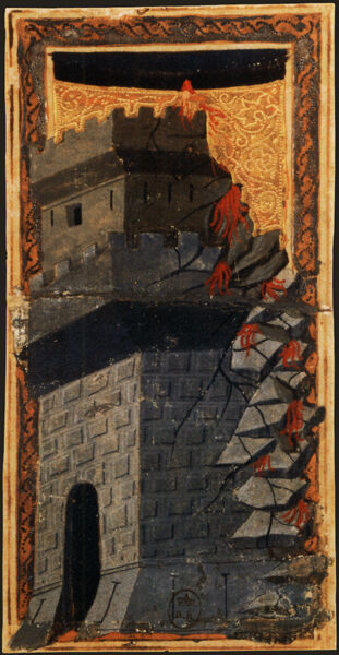 The Tower from the Medieval Tarocchi Deck Fragment Deck