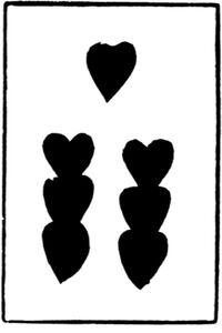 Seven of Hearts from the Early German Stenciled Playing Card Deck Fragment Deck