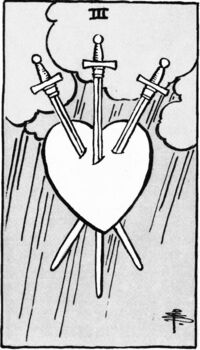 Read about Three of Swords from the Waite Smith Tarot Deck