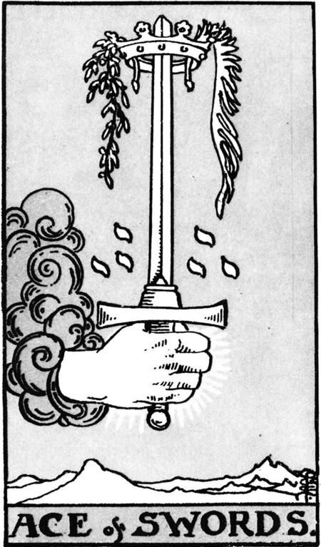 Ace of Swords from the Waite Smith Tarot Deck