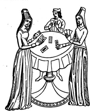 Nobles depicted playing cards.