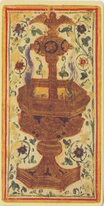 Ace of Cups from the Visconti B Tarot Deck Fragment Deck
