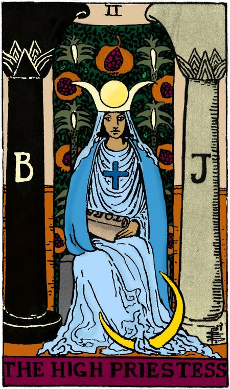 The High Priestess from the Vivid Waite Smith Deck