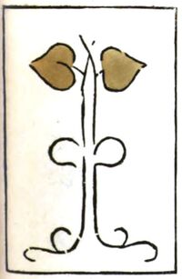 Two of Leaves from the Early German Stenciled Playing Card Deck Fragment Deck