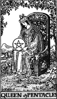 Read about Queen of Pentacles from the Waite Smith Tarot Deck