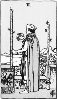 Read about Two of Wands from the Waite Smith Tarot Deck