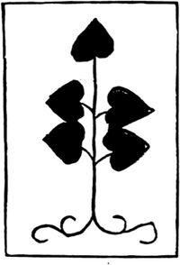 Five of Leaves from the Early German Stenciled Playing Card Deck Fragment Deck