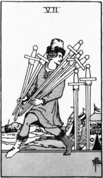 Seven of Swords from the Waite Smith Tarot Deck