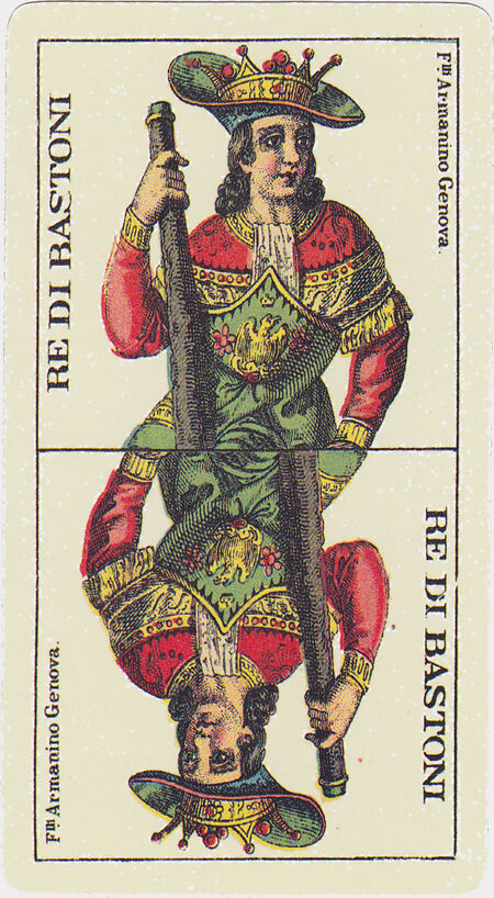 King of Clubs from the Tarot Genoves Deck