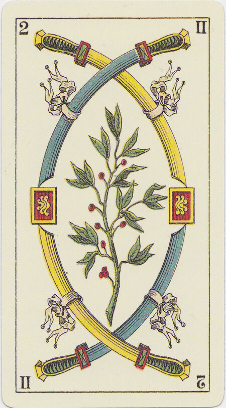 Two of Swords from the Tarot Genoves Deck